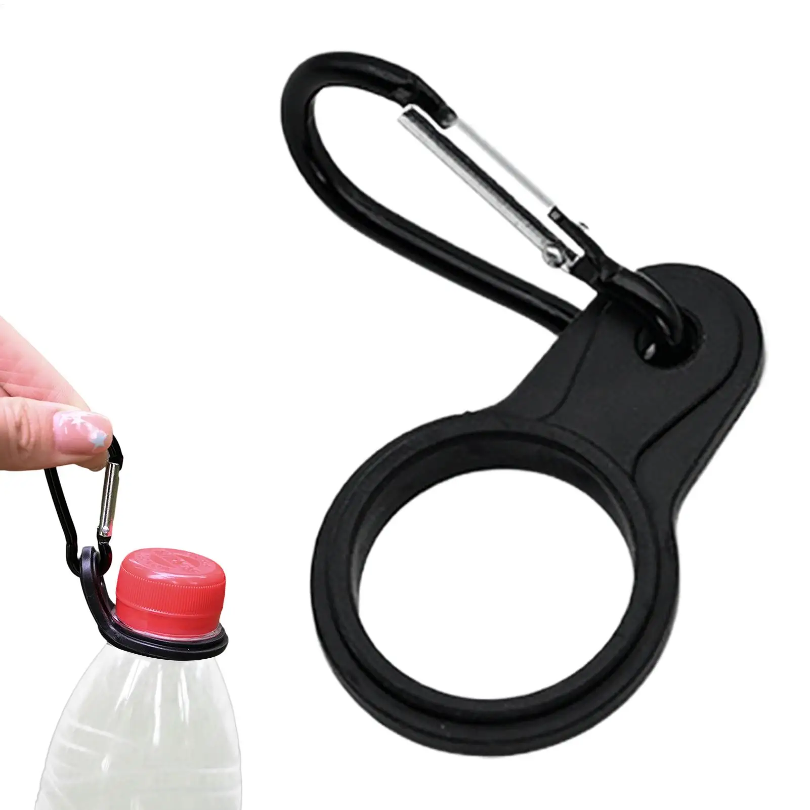 Silicone Carabiner Water Bottle Holder Secure Non-Slip Clip For Hiking Camping Travel Cycling, Attach To Backpack, Purse, Belt