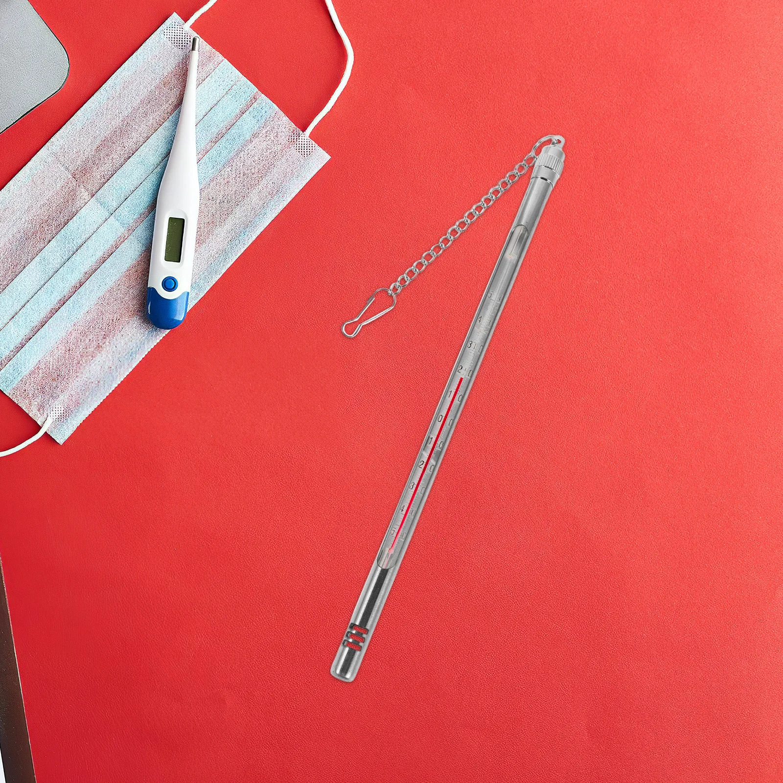 

Thermometer Protective Case Stainless Steel Durable Metal Shell For Glass Probe Protection Heat Resistant Cover For Lab