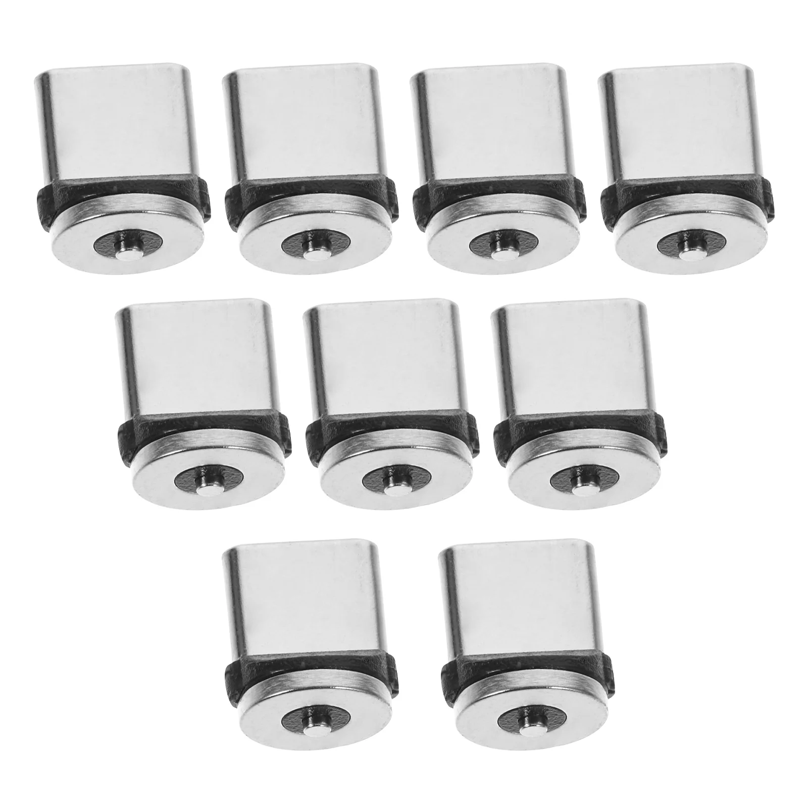 9 Pcs Magnet Magnetic Charging Cable USB Adapter Tip Type Connector Head Silver for