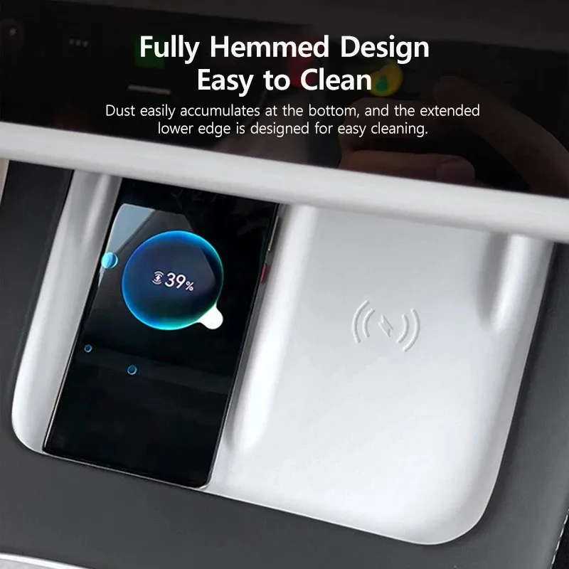 USVOTOV-almohadilla de carga inalámbrica de silicona para Tesla Model Y 3 Highland 2024-2021, soporte para teléfono, almohadillas antideslizantes de