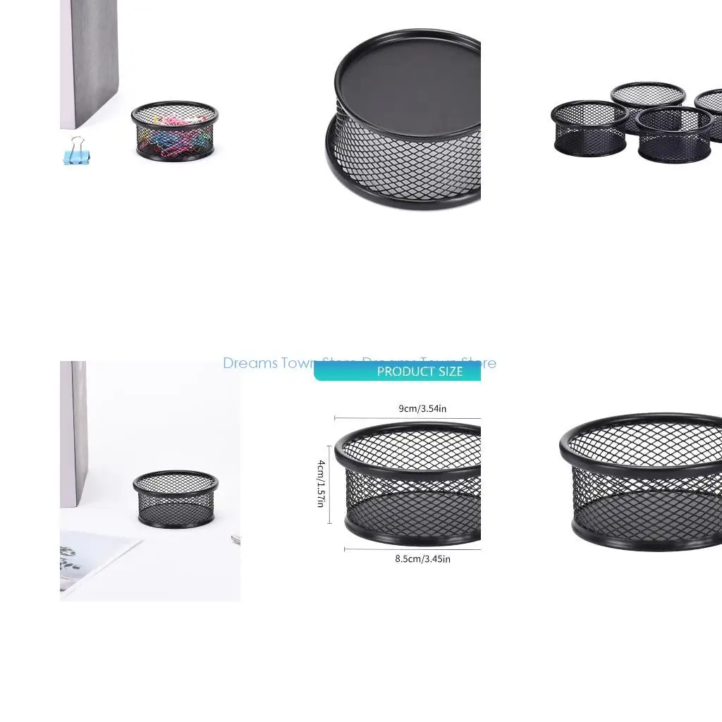 HX6A Stable Round Metal Organizers Holders Antislip Bottom For Holding Paper Clip