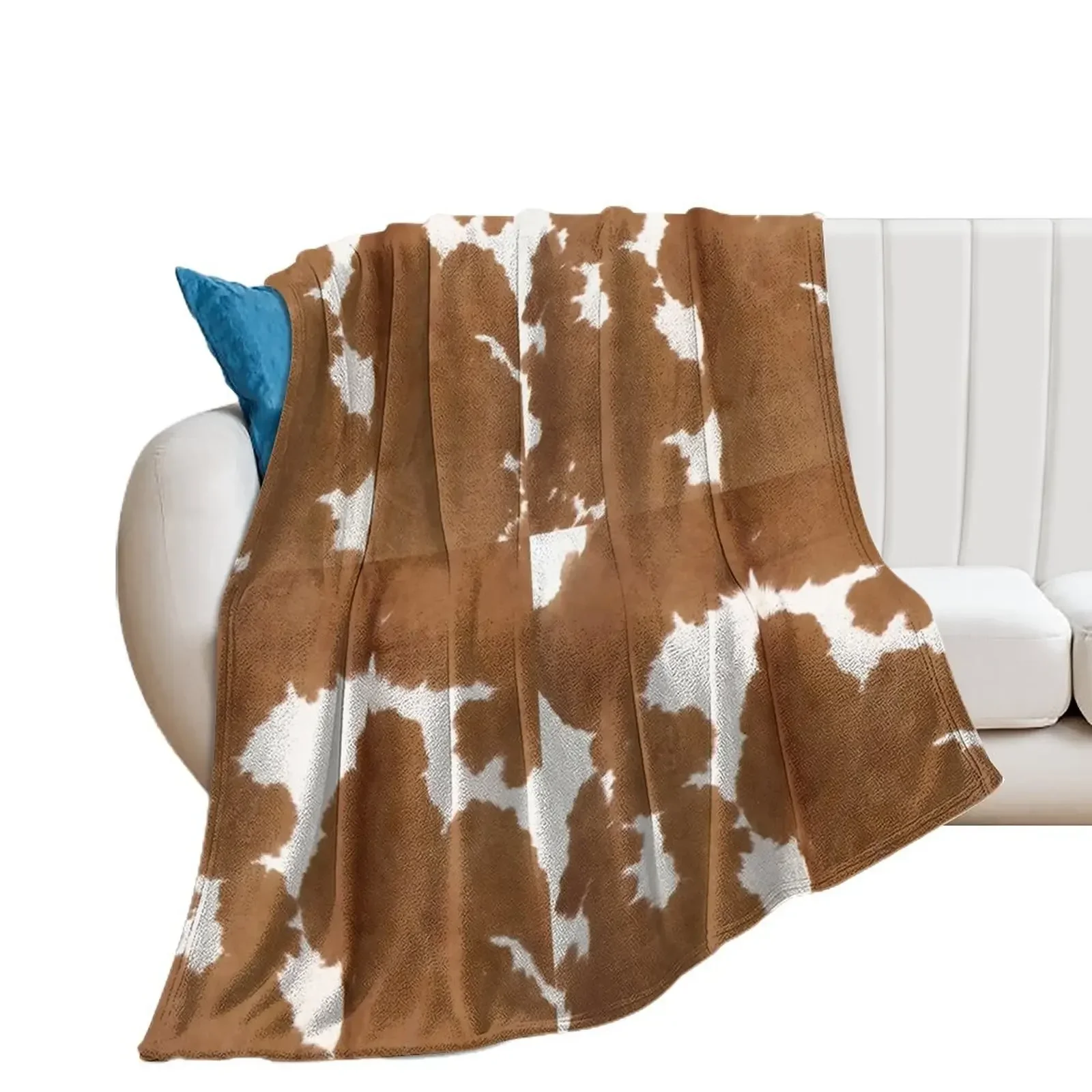 

Cowhide tan and white | Texture Throw Blanket Moving Furrys Winter beds Blankets