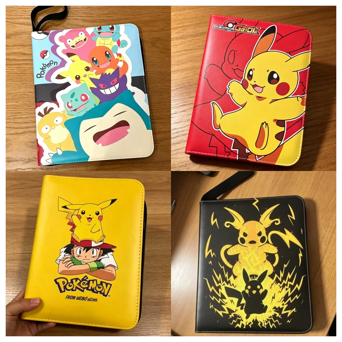 pokemon large card binder Jumbo for Jumbo Cards, iofeiwak Oversized 2 Pockets Card Binder with 3 Rings - Holds 80 Cards with 40 Removable Sleeves Bulbasaur Evolution Pokemon Card Binder