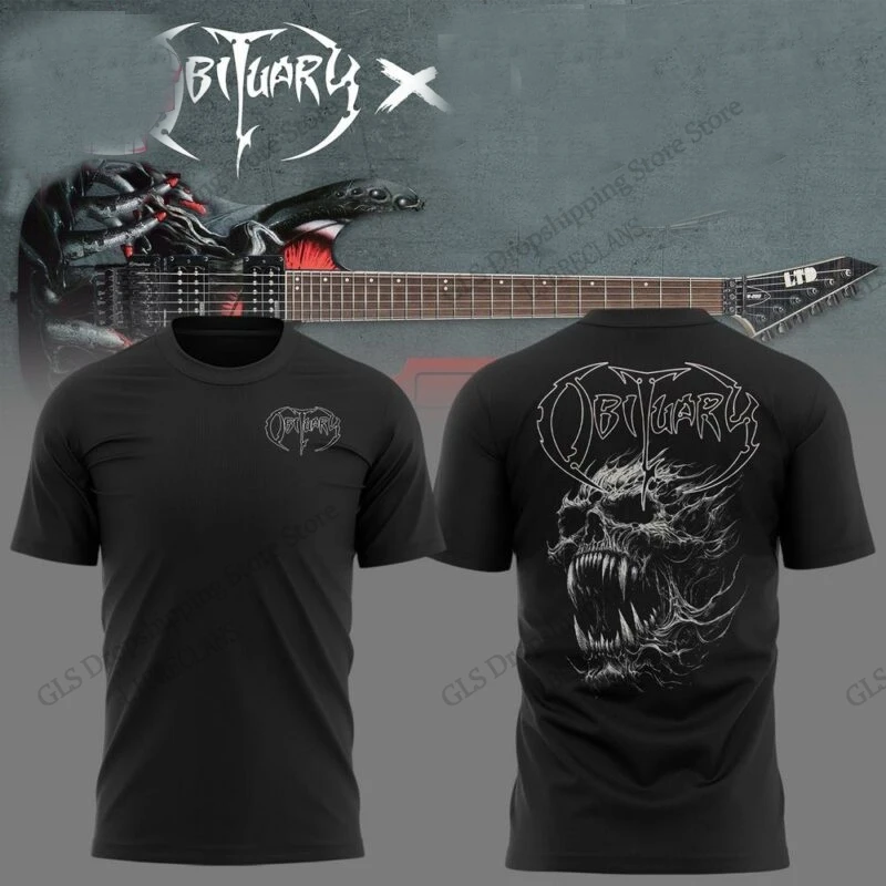 New Obituary Rock Band Tour 3d Print T-shirt Men Women Fashion Large Size Hip Hop Tops Tees Short Sleeve Casual Men Clothing New