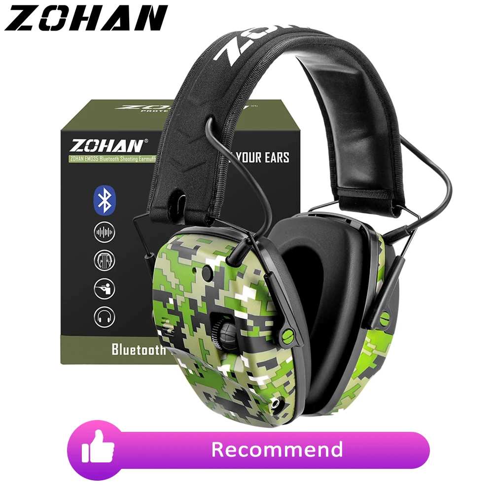 Zobhan-Bluetooth電子撮影イヤーマフ,ノイズリダクション,聴覚保護,狩猟,nrr,22db,5.0