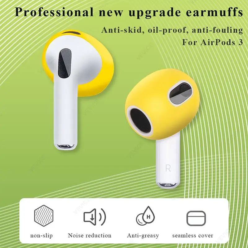 

1Pair Heardphone Cover For AirPods 3 3rd Silicone Protective Case Skin Covers Earpads For AirPods 3 Generation Cover Accessories