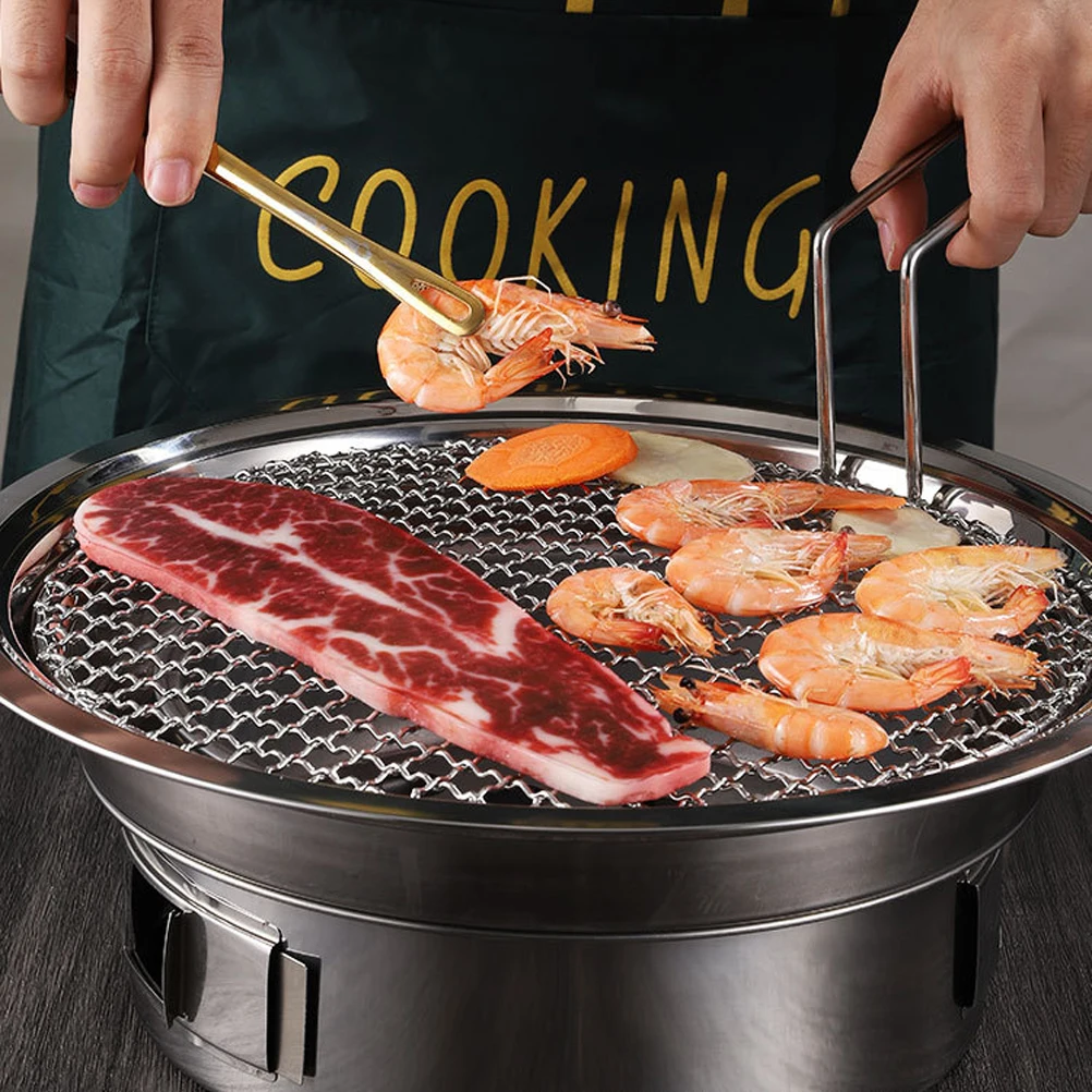 

Barbecue Mat With Handle Stainless Steel Grill Mesh Non-Stick Wear-Resistant Bbq Grilling Mat For Meat Fish Vegetables
