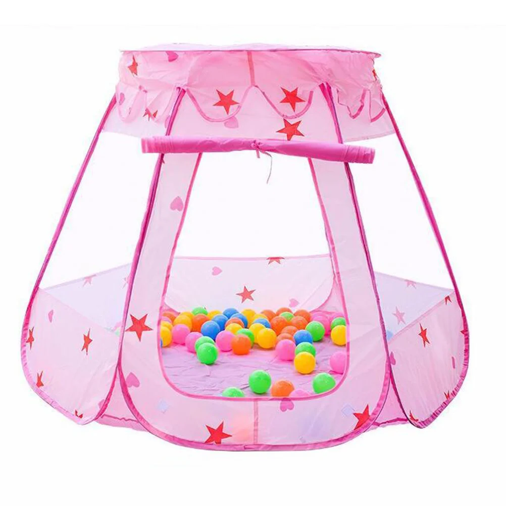 Kinder-Sechseck-Spielzelt, rosa, Kindergarten-Unterhaltung, faltbar, sicheres Material, keine Werkzeuge erforderlich, glatte Oberfläche, leicht zu reinigen