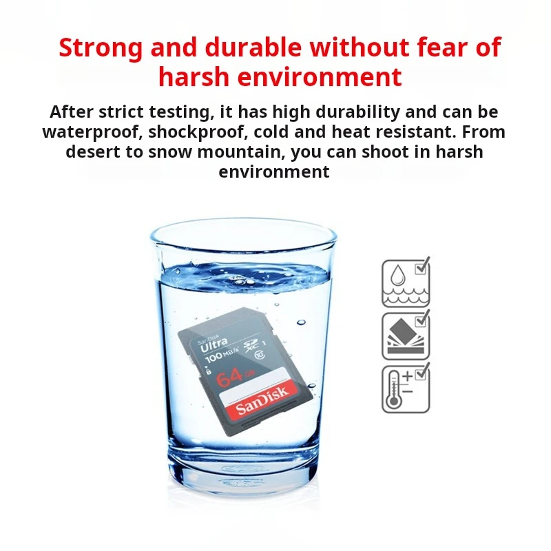 

SanDisk 64GB SD Camera Memory Card, Class 10 (C10), Read Speed 100MB/s, Memory Card for Mirrorless/DSLR Digital Cameras