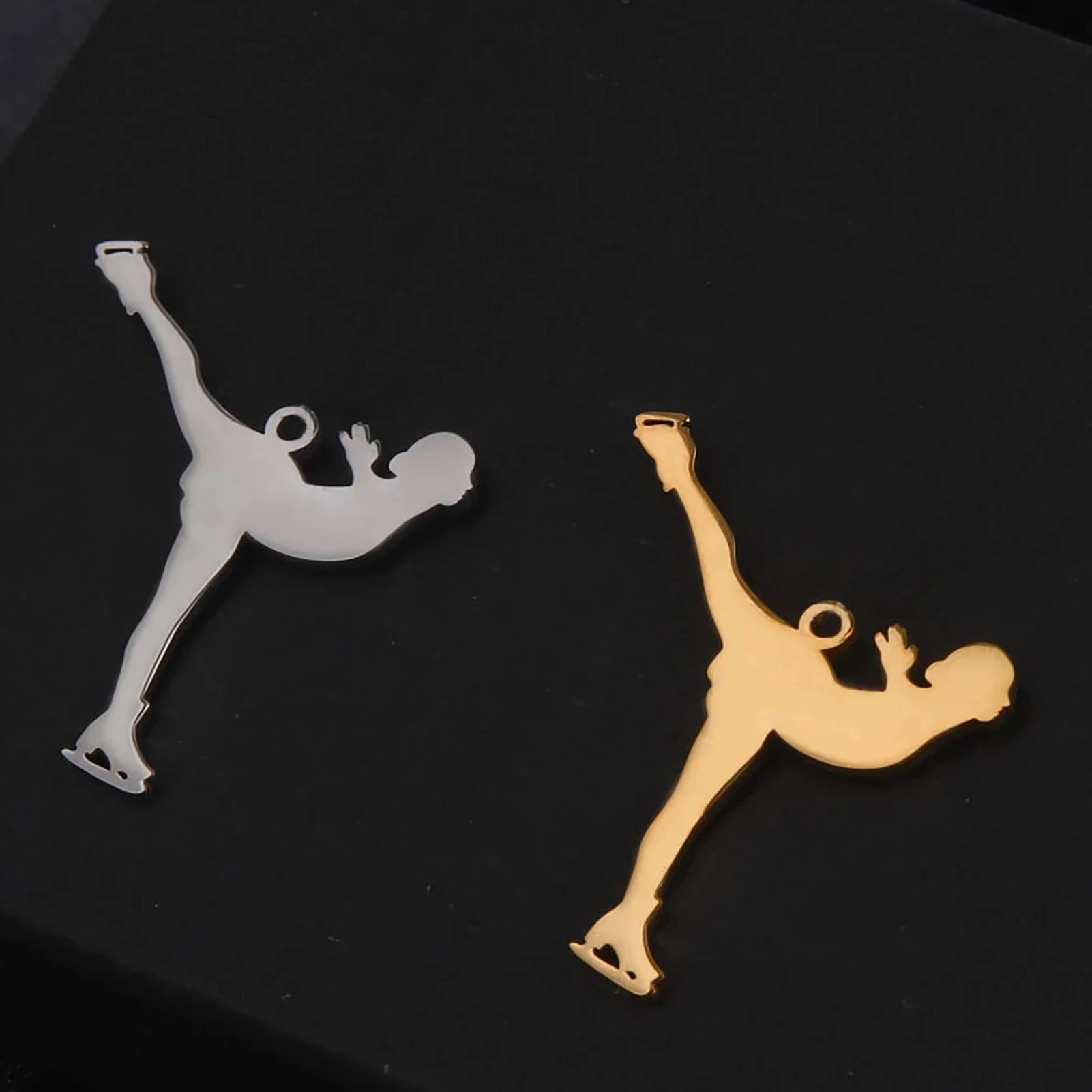 Teamer Dancer Gymnastics Pendant Charms for Jewelry Making Women Stainless Steel Sports Necklace Pendant Gymnasts Valentine Gift