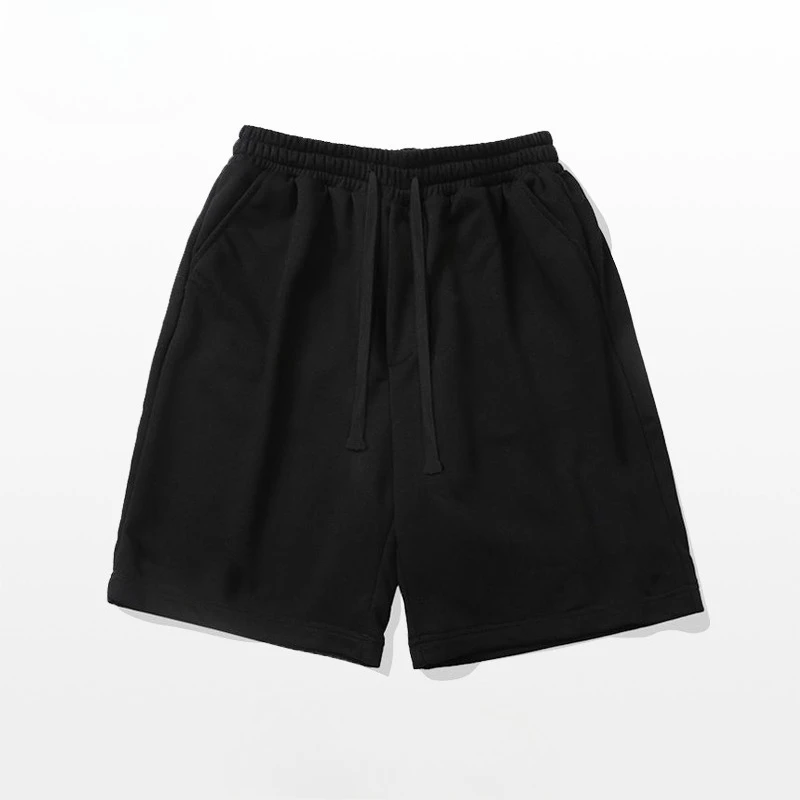 Повседневные однотонные шорты в американском стиле для мужчин, летняя модная уличная одежда, универсальные модные спортивные брюки с пятью карманами на шнурке