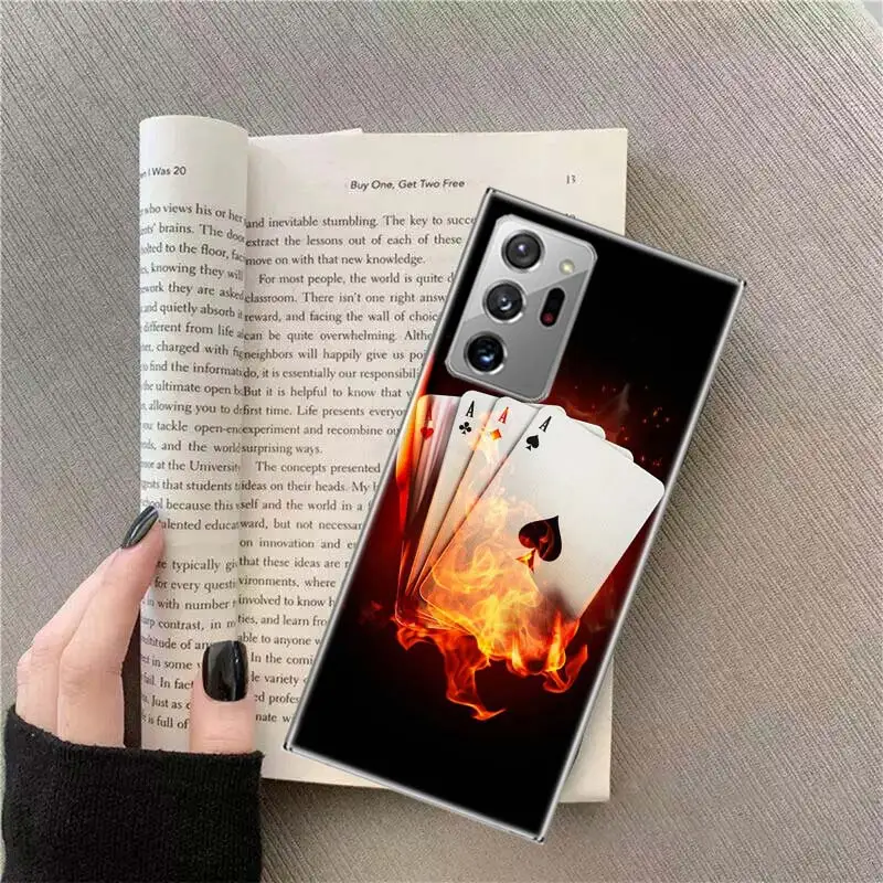 Ace Burning Poker Phone Case For Samsung Note 20 Ultra 10 Lite 9 8 M11 M12 M21 M30S M31 Galaxy M32 M51 M52 A9 A8 A7 A6 Plus A90