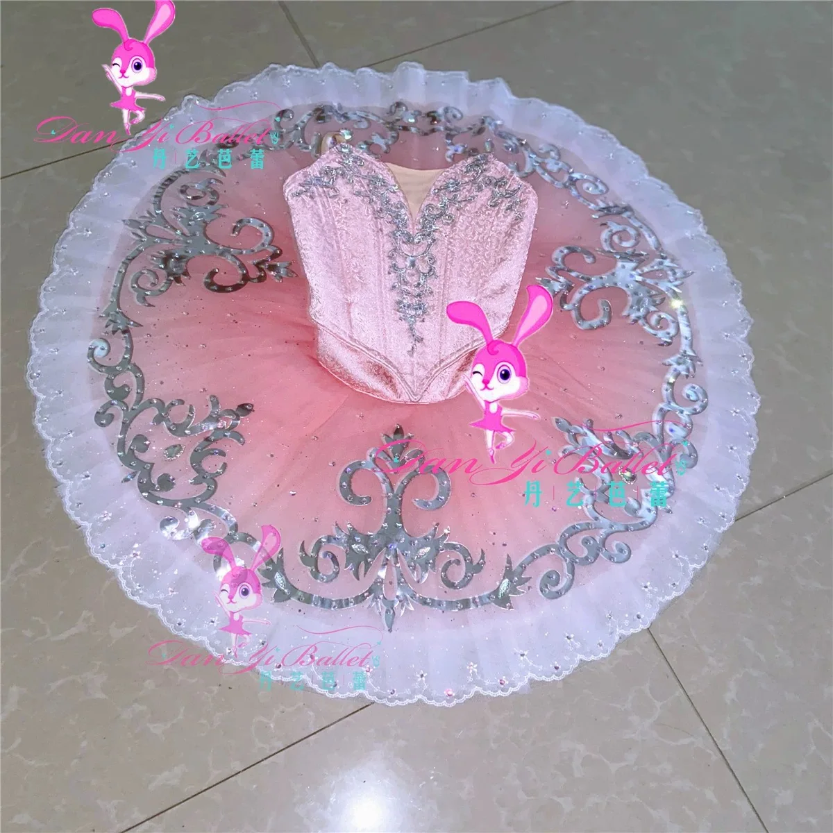 Danyi pink sleeping beauty fairy doll split dish skirt tutu adult children's performance costume performance competition dress