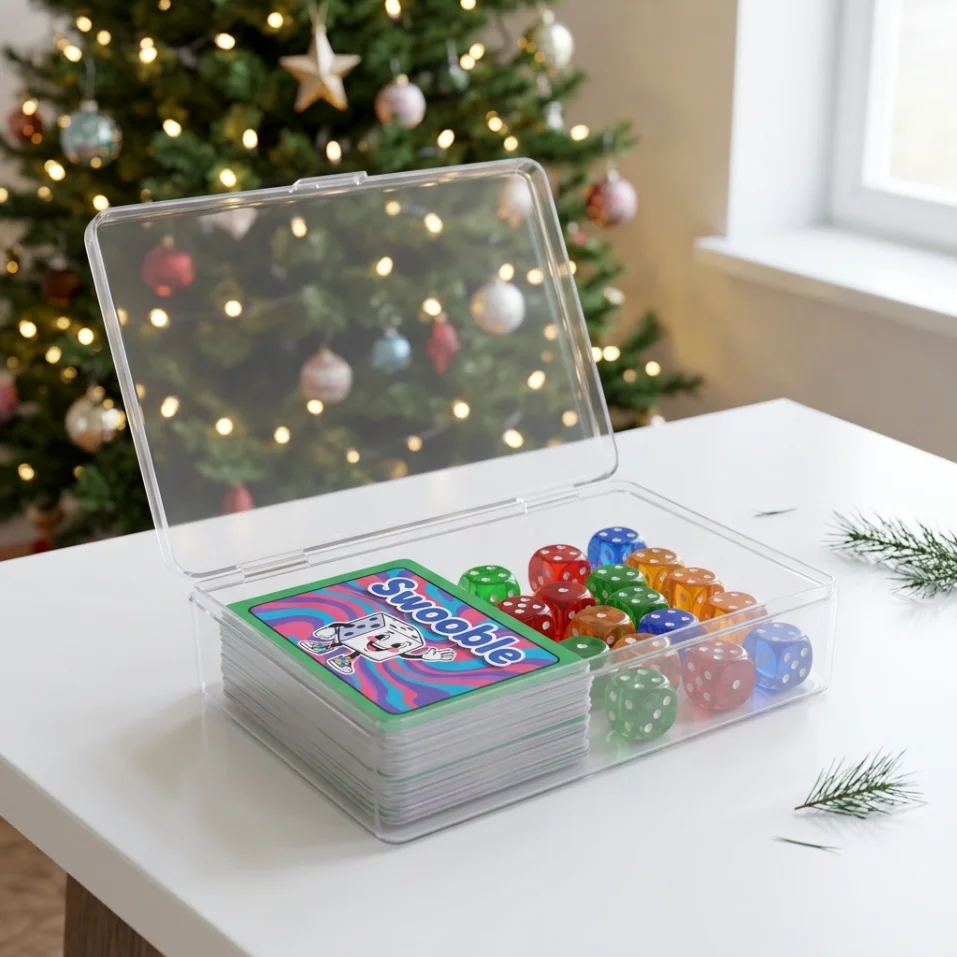 Swooble - Fast-paced card and dice game set, perfect for family gatherings, team building, and hangouts with friends