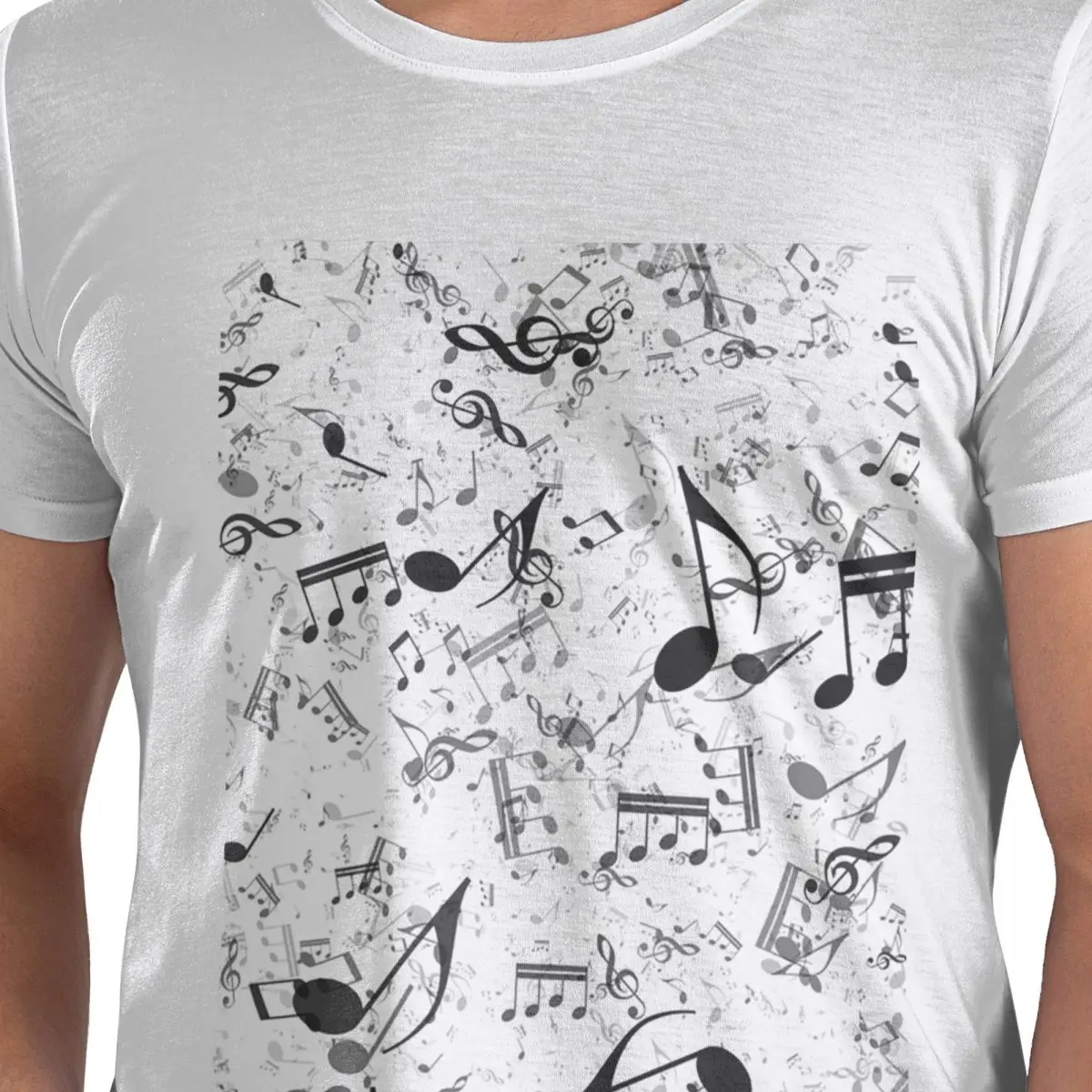 

Футболка из 100% хлопка с бас-музычными нотами, мужские классические футболки, мужские футболки с круглым вырезом и коротким рукавом, S-6XL