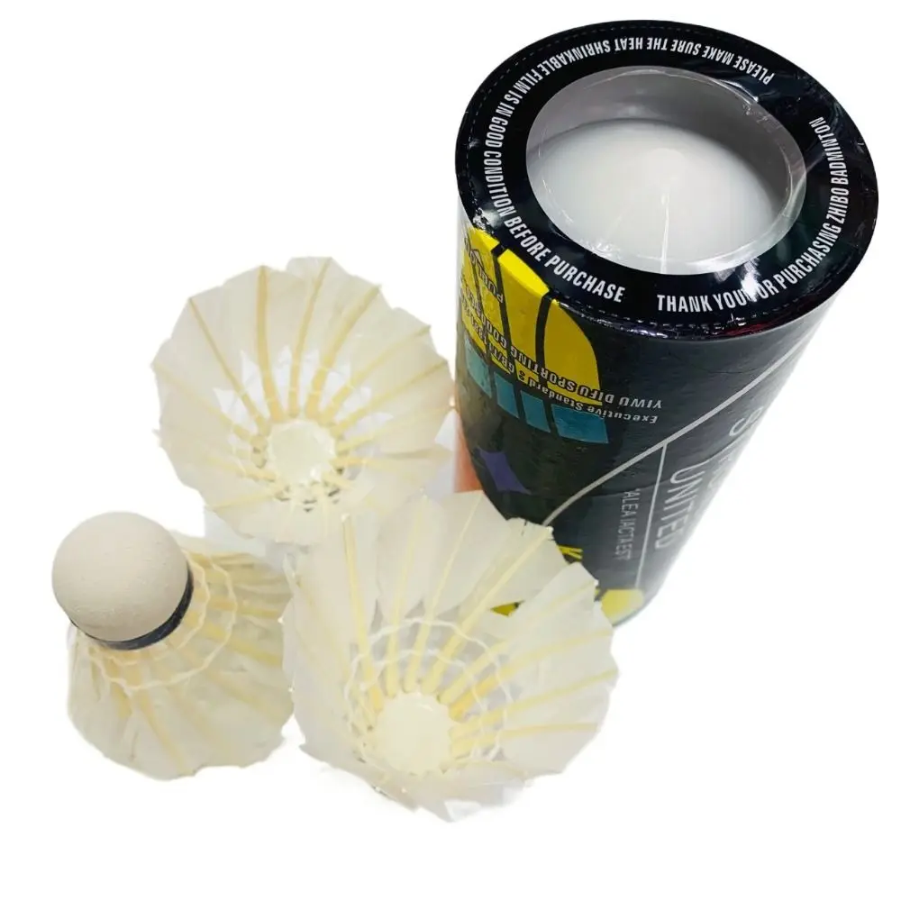

High Speed Badminton Duck Feather Practice Ball White Shuttlecock Hard Ball Foam Head Badminton Training Ball Sports Equipments