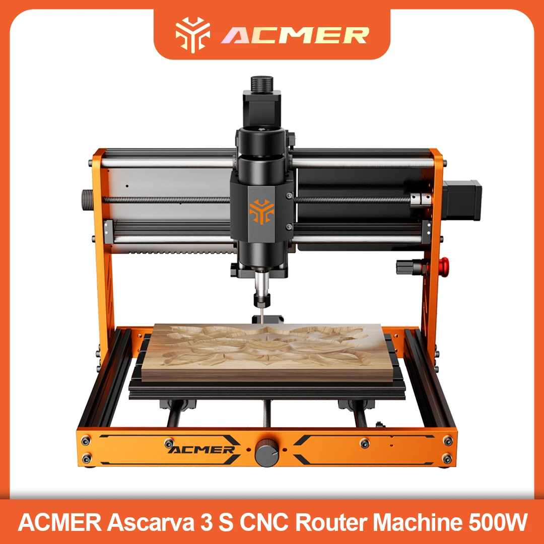 ACMER 3 S 3018 CNC Router Machine 500W 300*180*78mm Emergency-Stop 3 Axis GRBL Offline Control for Wood PCB Leather Stone Metal