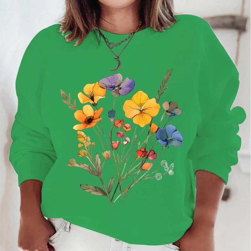 Wildflowers Boho Graphic felpa con cappuccio donna regalo per Flower Nature Lover Vintage Wildflower Design Premium Women felpa