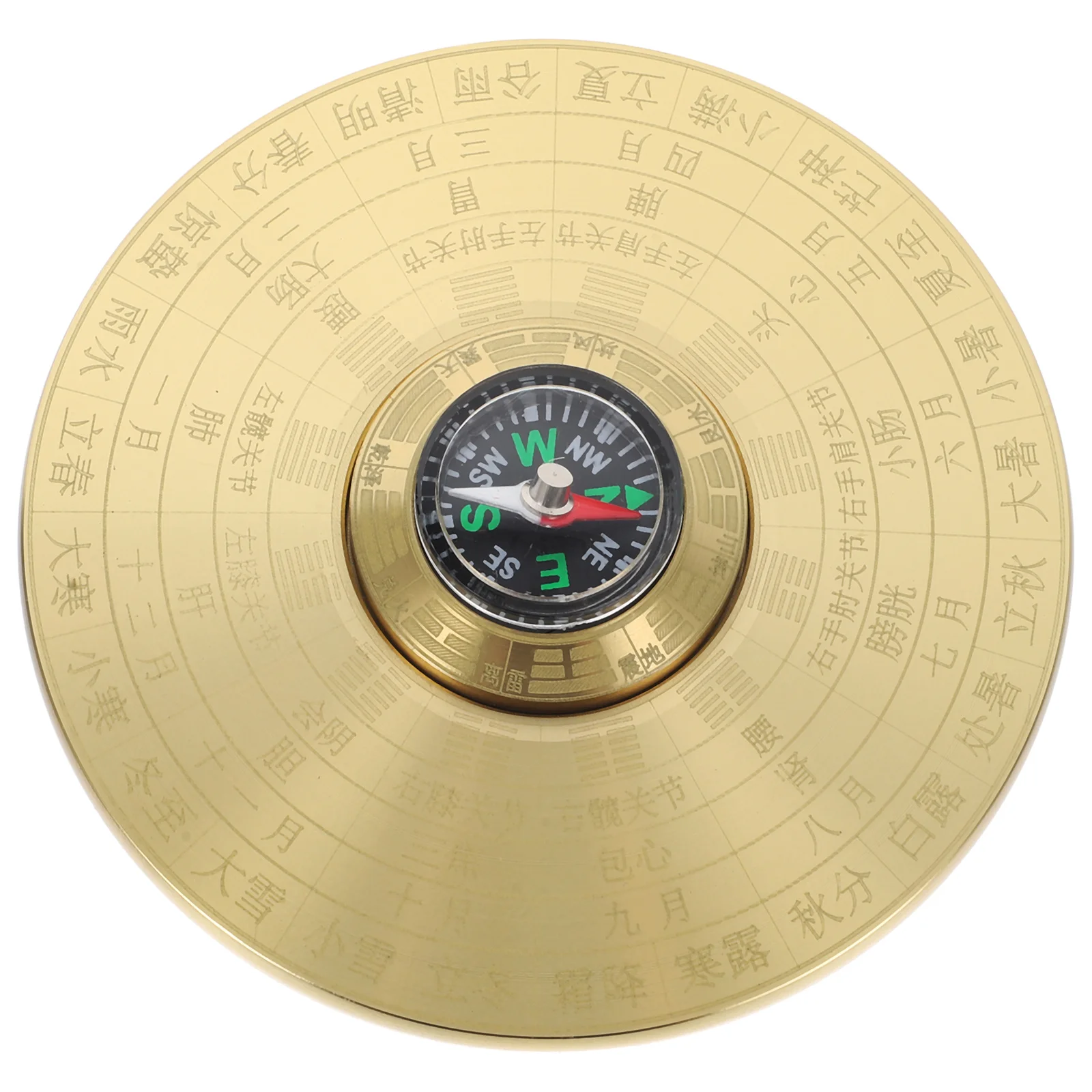 

Brass Chinese Compass Retro Portable Taoist Metal Compass For Outdoor Camping Travel Exploration Decor Vintage Square Pointer