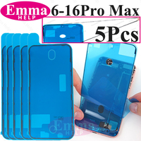 5pcs Waterproof Sticker for iPhone 16 Pro Max 15 14 13 12 11 XS X XR 8 7 6 Plus Seal Adhesive Pre-Cut LCD Screen Frame Tape Glue