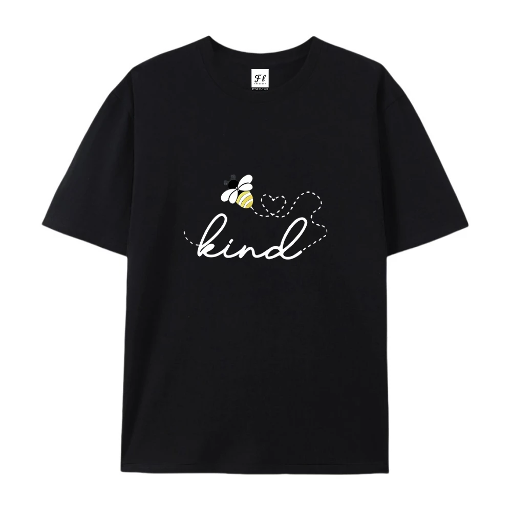 مشرق الأصفر نوع إلكتروني والنحل طباعة جولة الرقبة قصيرة الأكمام تيز قمم الربيع الصيف العادية التي شيرت المرأة تي شيرت عارضة