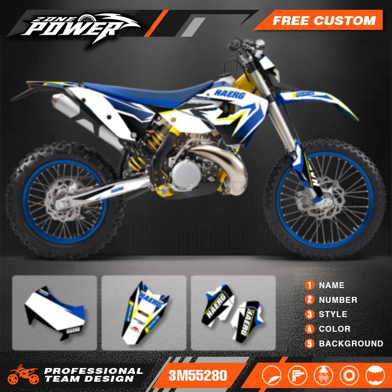 Наборы наклеек с графикой мотоцикла Powerzone для HUSABERG TE 2011 2012, фон, индивидуальный номер, имя 05