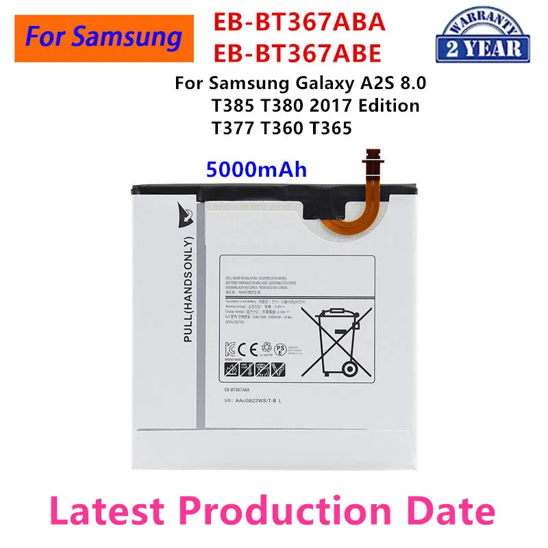 Brand New EB-BT367ABA EB-BT367ABE 5000mAh Battery For Samsung Galaxy A2S 8.0 T385 T380 2017 Edition T377 T360 T365 +Tools