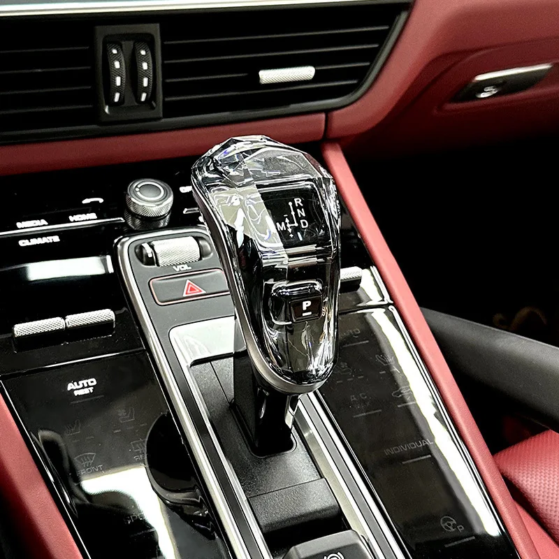 1PCS for Porsche Cayenne Panamera 2017 2018 2019 2020 2021 2022 2023 Crystal Gear Shift Knob Lever Handle,Interior Accessories - Image 4