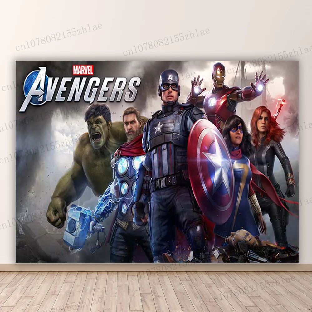 

Marvel Avengers Birthday Party Photo Backdrop Baby Shower Birthday Party Banner Cartoon Photo Background