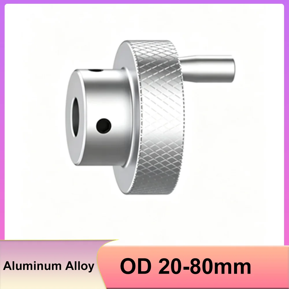 1pcs OD 20-80mm Aluminum Alloy Knurled Handwheel CNC Sliding Table Screw Rod Knob Crank Embossed Motor Positioning Hand Wheel