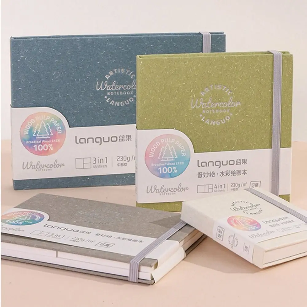 المهنية المسيل للدموع المائية ورقة كتاب المحمولة صفحات داخلية فارغة الفن اللوحة كتاب 3 في 1 كراسة الرسم الطلاب #2