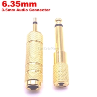 6.5mm Female to 3.5mm Male Jack 3.5mm Female to 6.35mm Male Plug Mono Audio Microphone Adapter Converter Aux Cable Gold Plated
