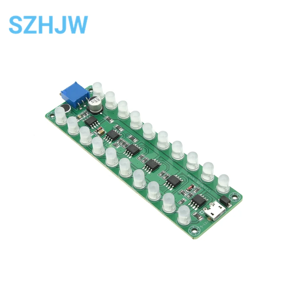 Voice-activated Induction Amplifier Spectrum Audio Level Meter LED Indicator Flash Melody Light Audio Companion