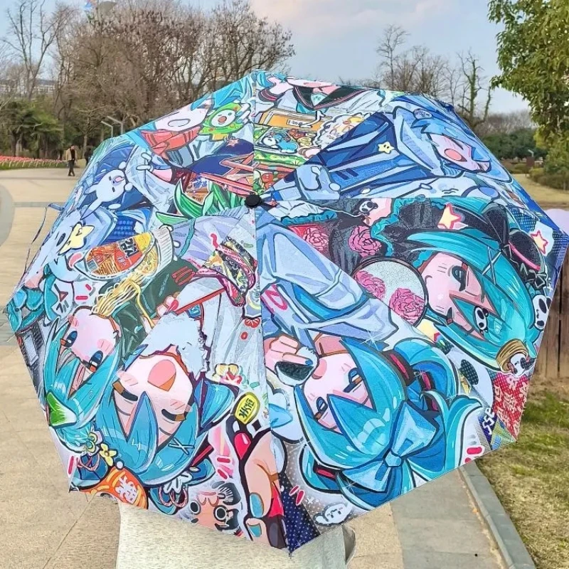 Hatsune Miku Cute Cartoon Painful Umbrella Kawaii Manga Periphery Adorkable Sun Umbrella Lovely Room Decoration Holiday Gifts