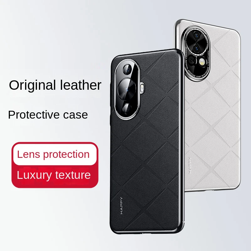 Electroplate Texture Phone Case For Huawei Nova 15 14 Ultra 13 12 Pro Luxury Plating Leather Camera Protective Hard TPU PC Cover