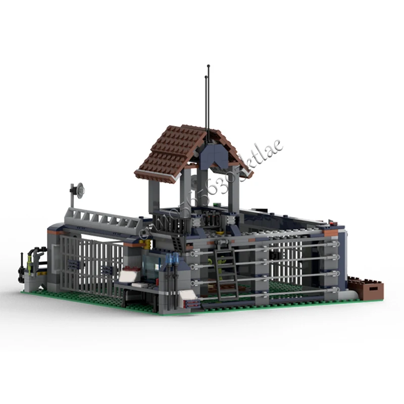 441 PCS Construction Dinosaur Paddock Dilophosaurus Breeding Pen MOC Customize Modular Building Block DIY Birthday Toy Gift