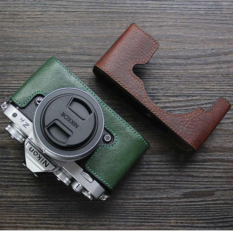 Nikon ZF Camera Case Handmade Genuine Leather  Half Body For Nikon Z-fc ZFC ZF