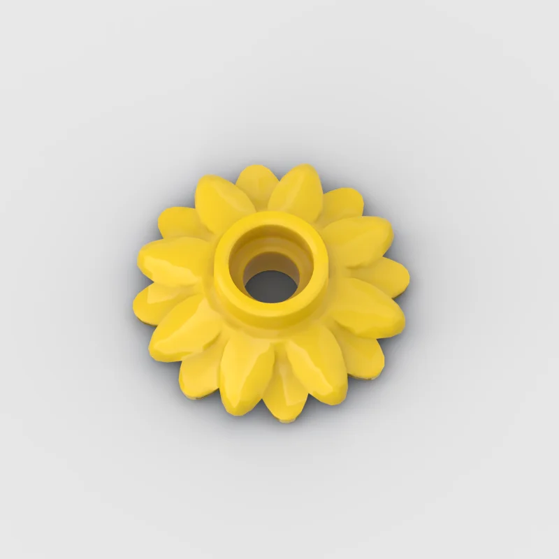 Small Particle Building Block Toy Parts 6901: Plant, Sunflower 2 X 2 with 16 Petals - Yellow