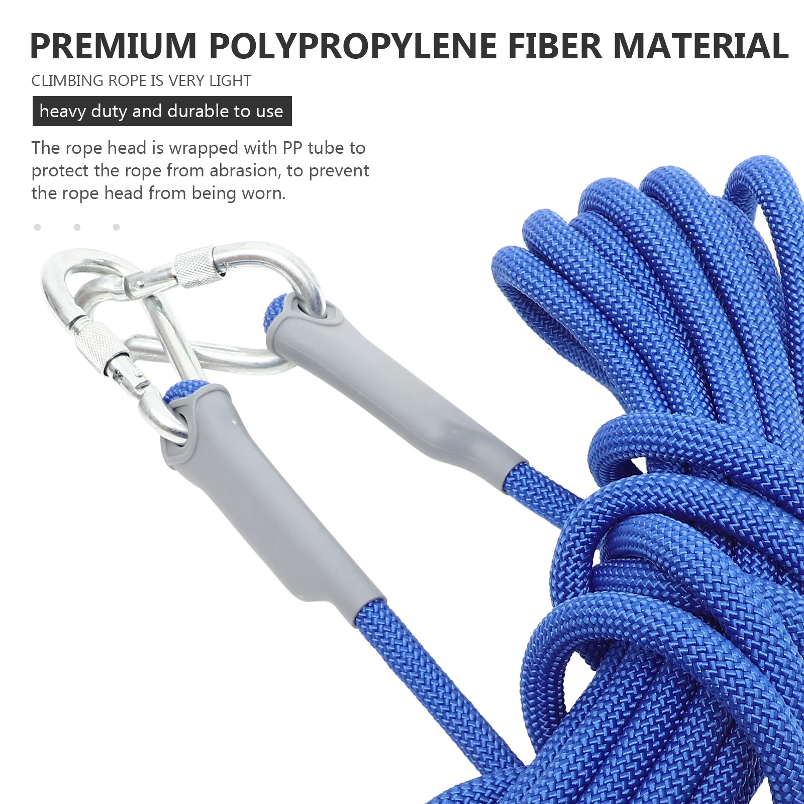 

Heavy Duty Climbing Rope with Protective Hooks Outdoor Safety Rope for Hiking Mountaineering Activities