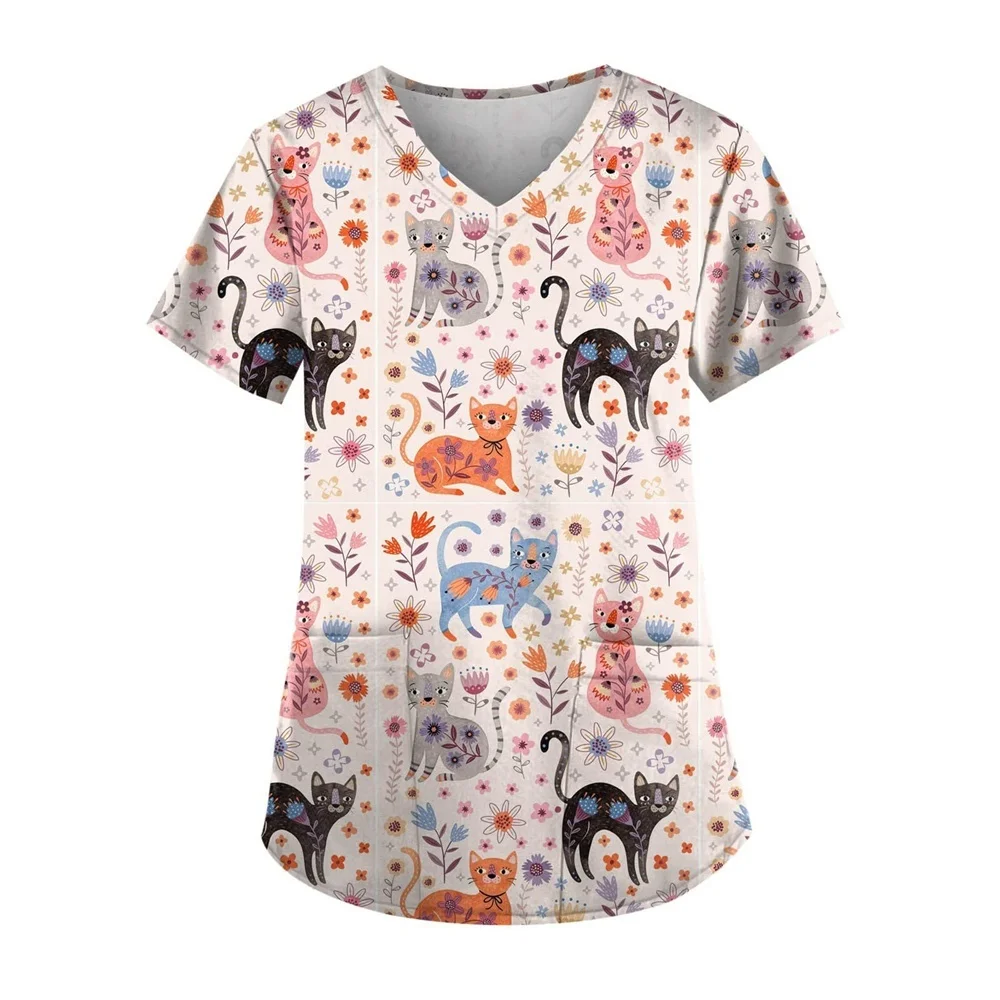 New Tops Fashion Pharmacist Dentist Veterinary Nurse Slim Beauty Scrub Clothes Spa Nurse Pure Cotton Medical Lab Medical Uniform