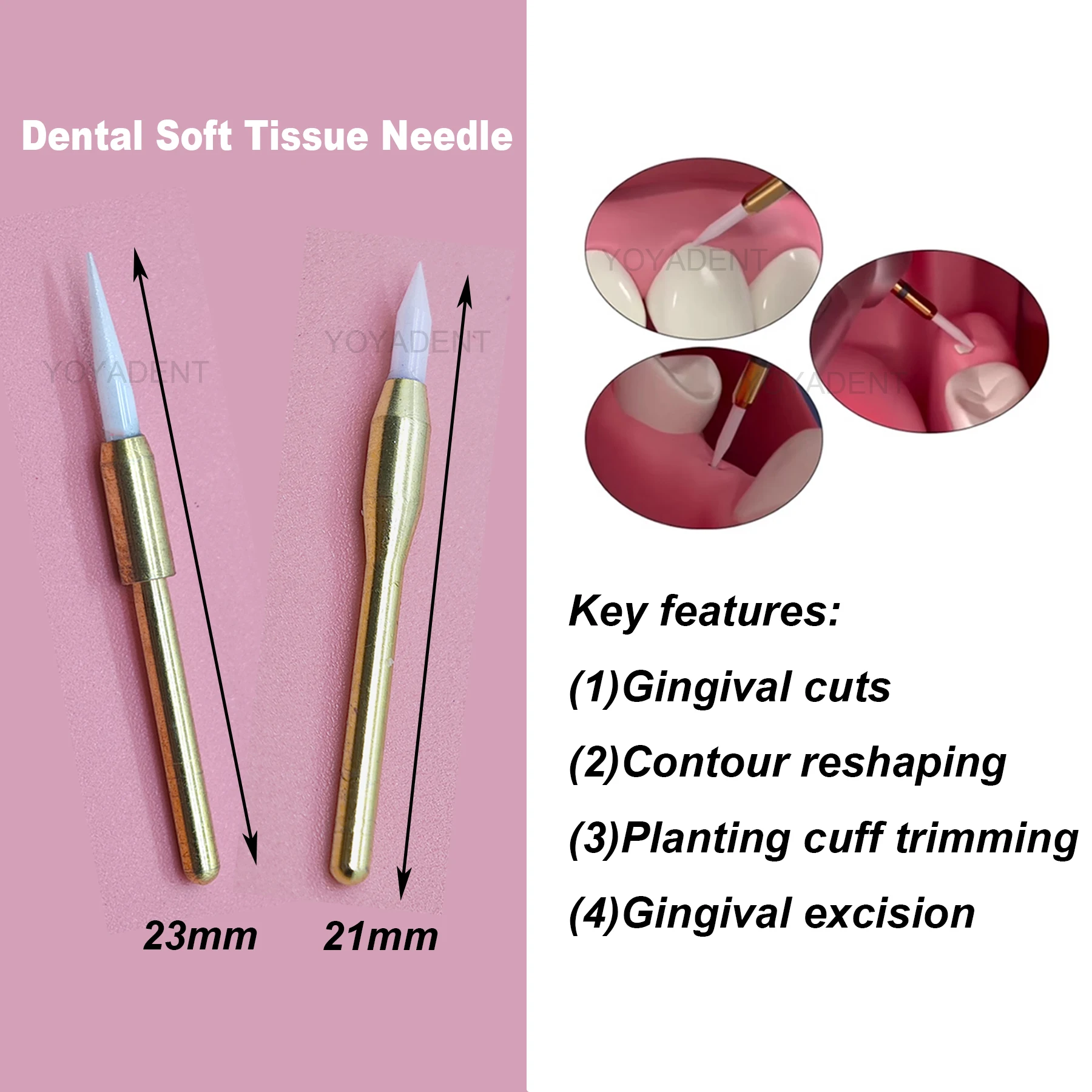21/23mm Dental Soft Tissue Trimmer Bur for Gingival Retraction and Hyperplastic Gum Cutting Dental Implant Tools