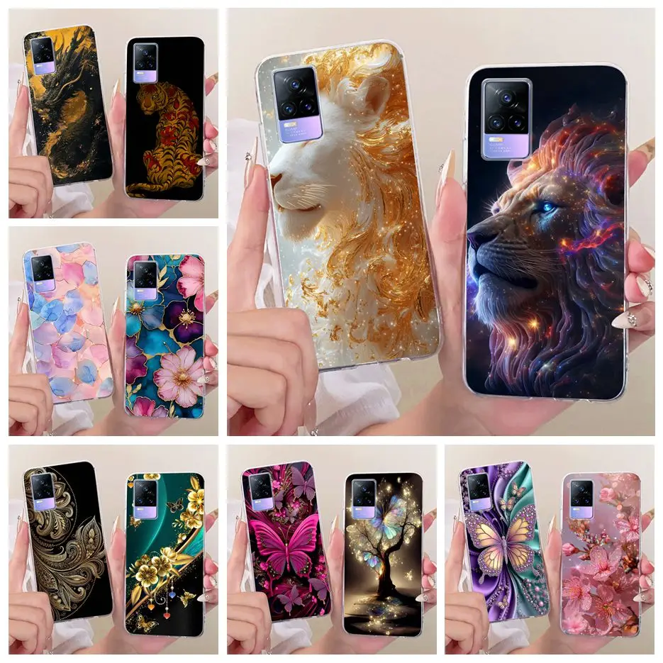 

Чехол для Vivo V21e 4G V2061, милый чехол с рисунком льва, модный, с рисунком, мягкий силиконовый чехол для Vivo V21 V2066 V2108 V 21 VivoV21 e 4G Fundas