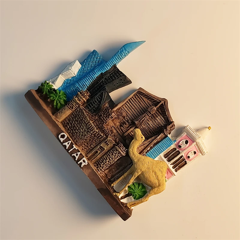 آسيا، كاتار، دوها، شارع بينهاي، الجمل، مجسمة ثلاثية الأبعاد، هدايا تذكارية للسياحة، لوحة من الراتنج، ديكور المنزل، مغناطيس الثلاجة