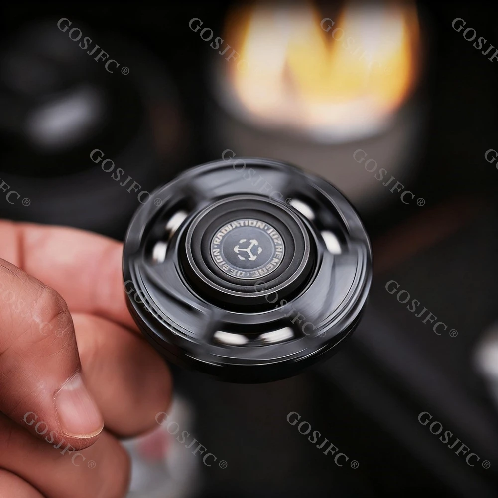 JUZHEDC Adiation Pro giroscopio de uñas abierto titanio circonio Fidget Spinner DIY portátil Oficina dispositivos para aliviar la ansiedad diseño Original
