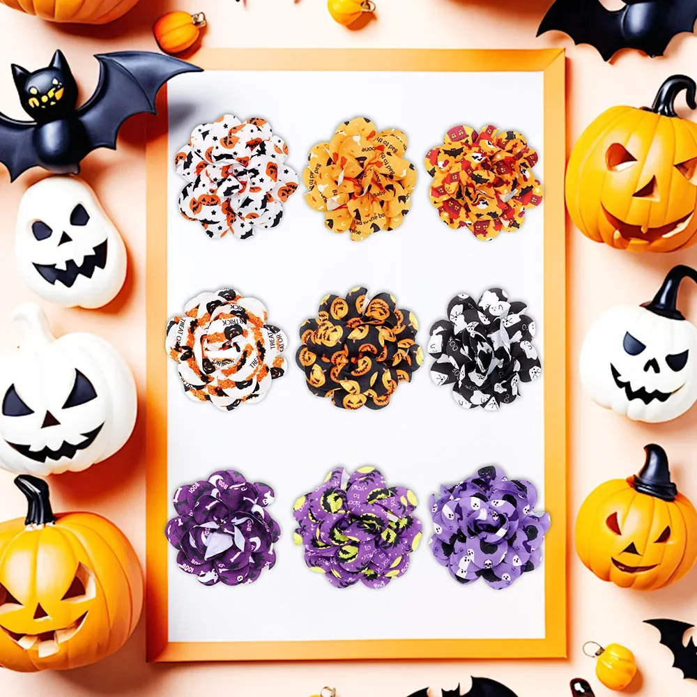 50 pezzi di papillon per cani rimovibili per accessori per collare per animali domestici di Halloween cravatte per papillon per cani con teschio per