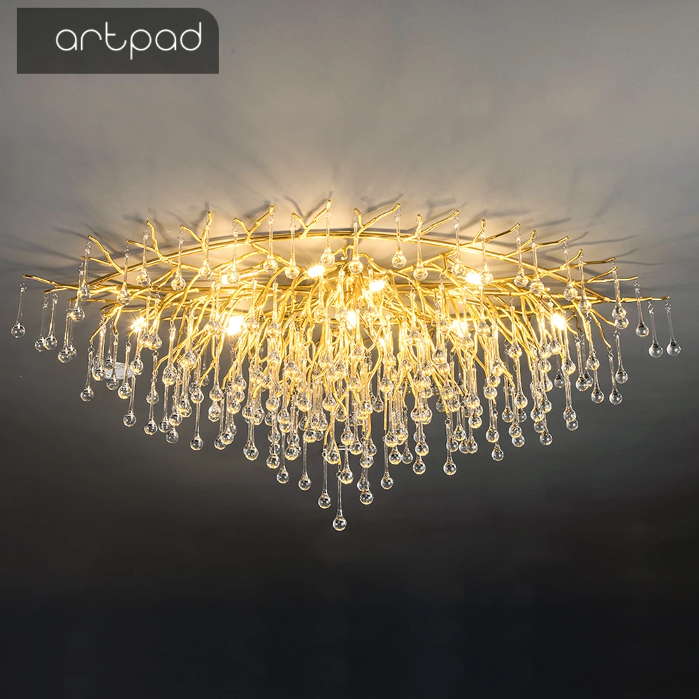 Nordic Ceiling Chandelier LED Crystal Ceiling Lights for  Living Room Illuminate LED Ceiling Lamps for Dining Room