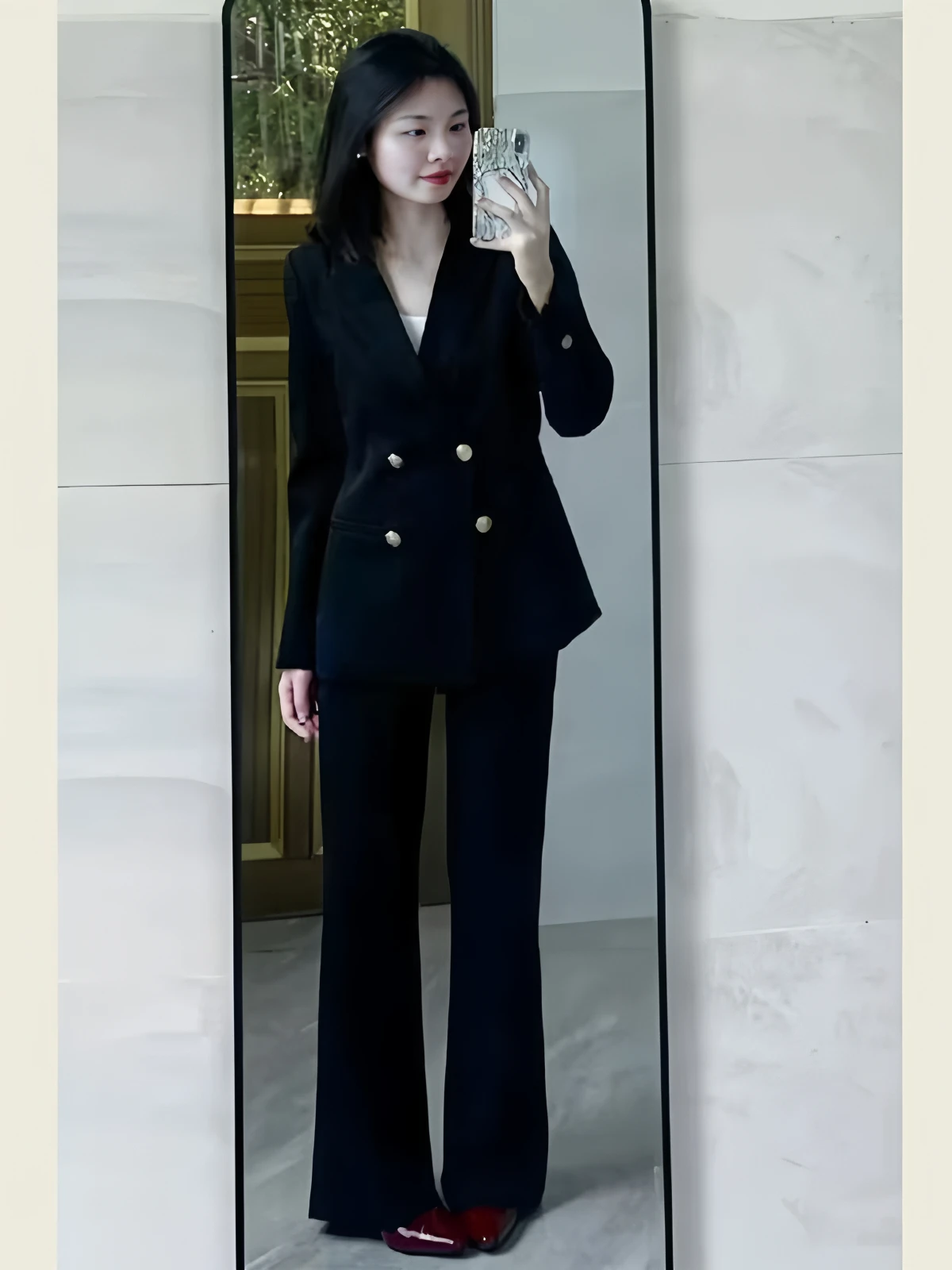 

Autumn Women'S Clothing High Quality Woman'S Blazer Lace-Up Capable Commuting Temperament Blue Wear Burgundy Formal Minimalist