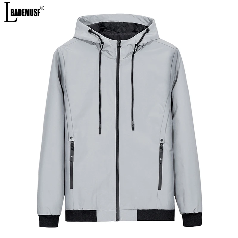 

Spring And Autumn Man Jackets Fashion Hooded Coat New Solid Color Leisure Comfortable Ventilation Side Pockets Man Motion Coat