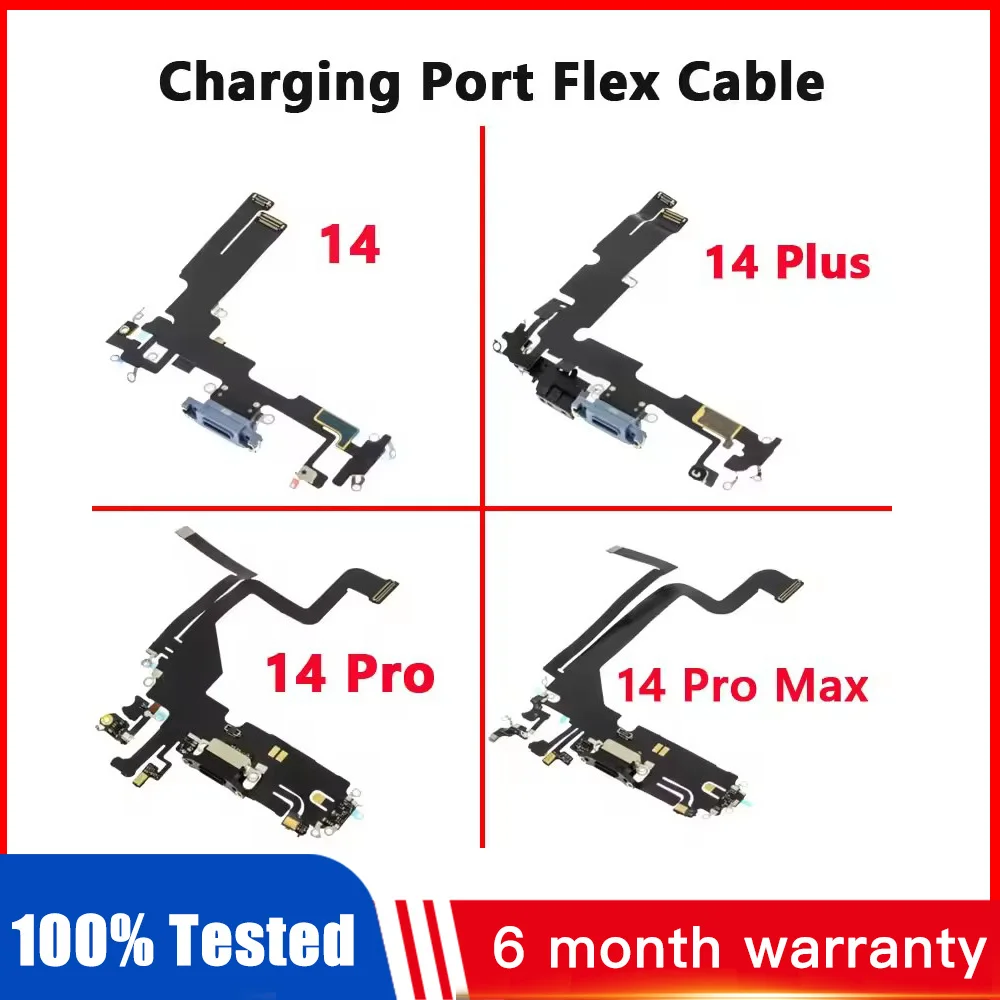 

High quality Charging Port Flex Cable for iPhone 14 14 Plus 14 Pro Max USB Charger Dock Connector With Microphone Ribbon Flex