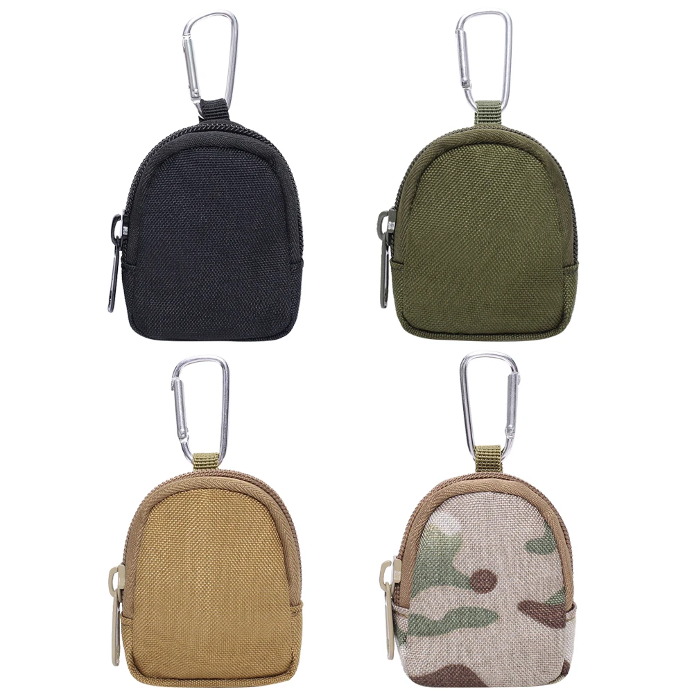 

Outdoor EDC Molle Pouch with Carabiner Portable Travel Key Earphone Holder Coin Wallet Purses Zipper Hunting Bag